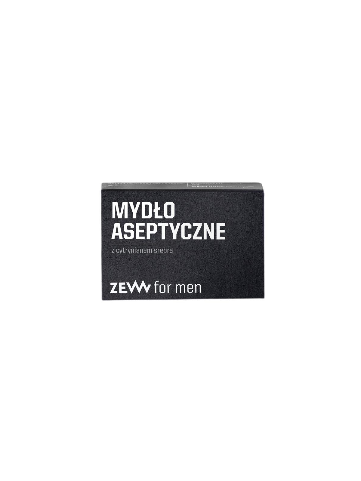 Zew for men sapone asettico naturale per mani, corpo e viso con citrato d'argento e carbone di bieszczady 85 ml