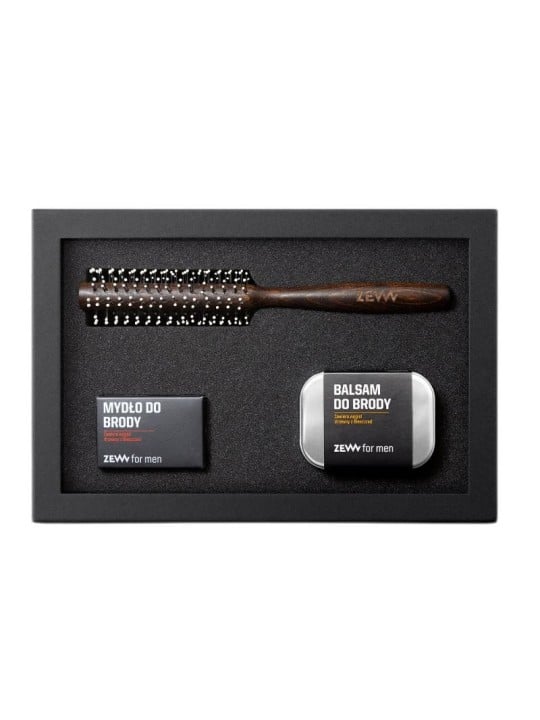 Zew for men set sapone per barba broda na sztorc 85 ml + balsamo per barba 80 ml + rullo per capelli e barba
