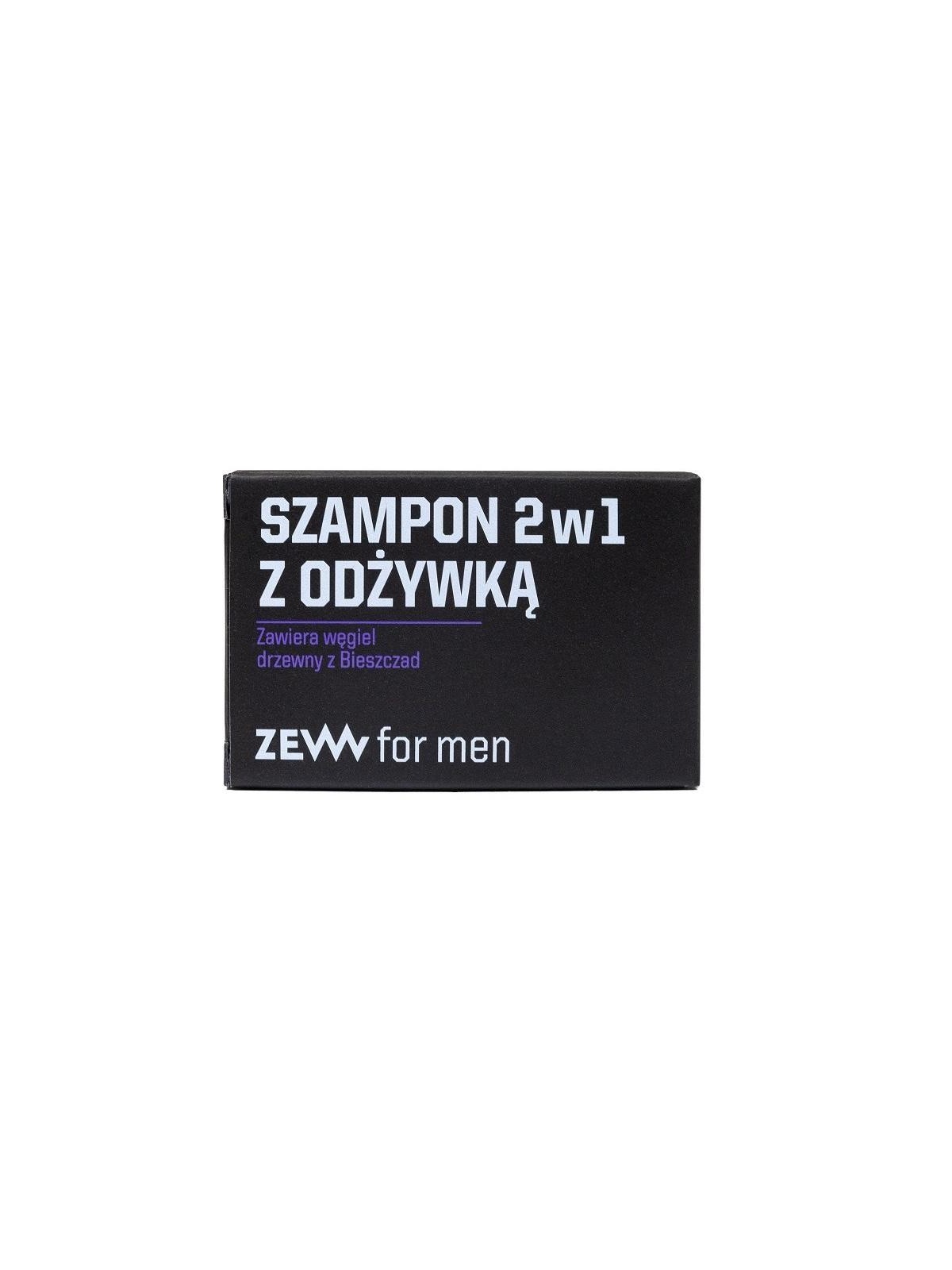Zew for men shampoo 2 in 1 con balsamo contiene carbone di bieszczady 85 ml