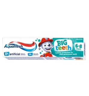 Aquafresh dentifricio big teeth 6-8 anni paw patrol 50 ml