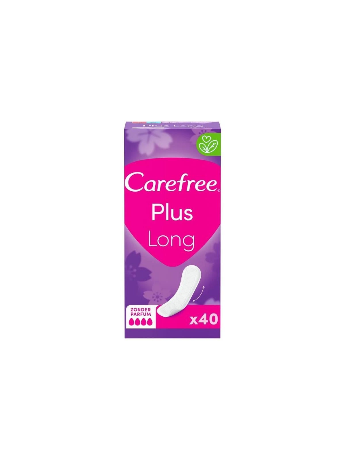 Carefree salvaslip lunghi senza profumo, 40 pezzi.