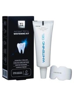 Woom set kit sbiancante istantaneo per denti gel sbiancante 30 ml + mascherina