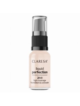 Claresa liquid perfection 2 in 1 correttore e fondotinta con finitura opaca in liquido 101 light 18 g