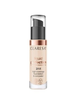 Claresa liquid perfection 2 in 1 correttore e fondotinta con finitura opaca in liquido 102 warm medium 34 g