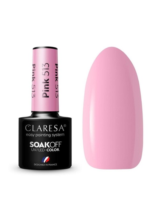 Claresa smalto ibrido soak off uv/led rosa 513 5g