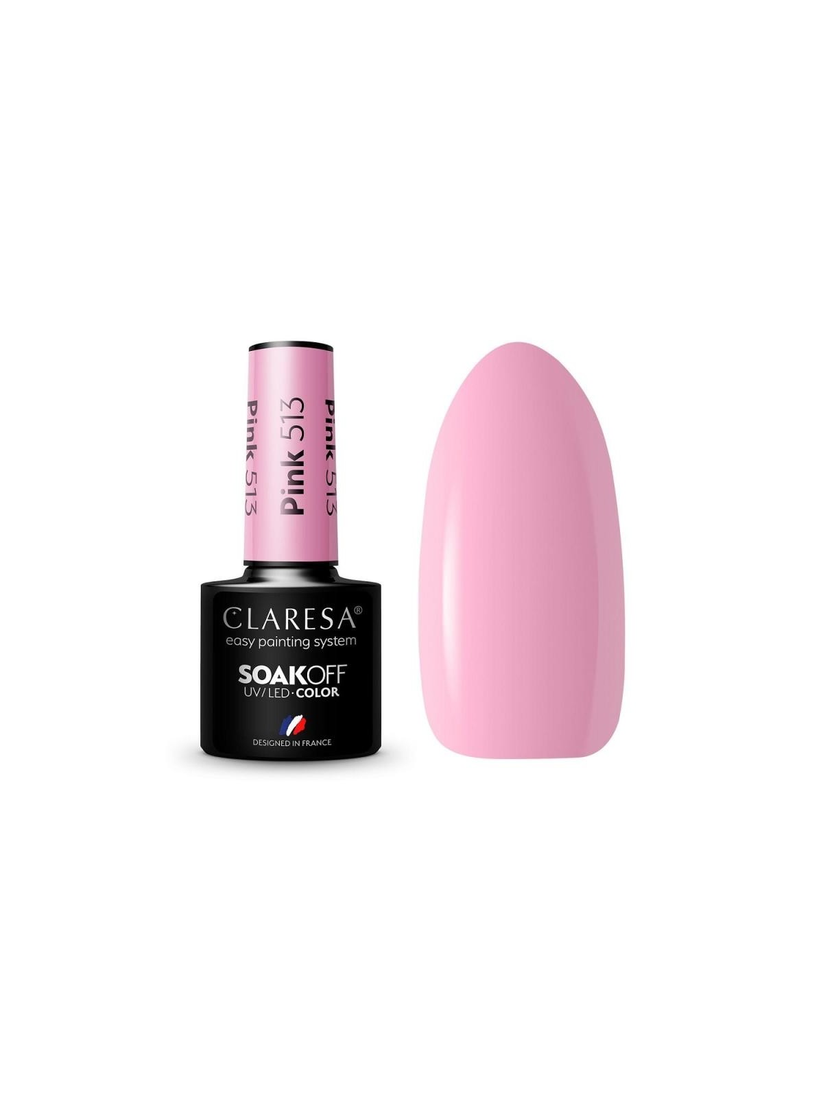 Claresa smalto ibrido soak off uv/led rosa 513 5g