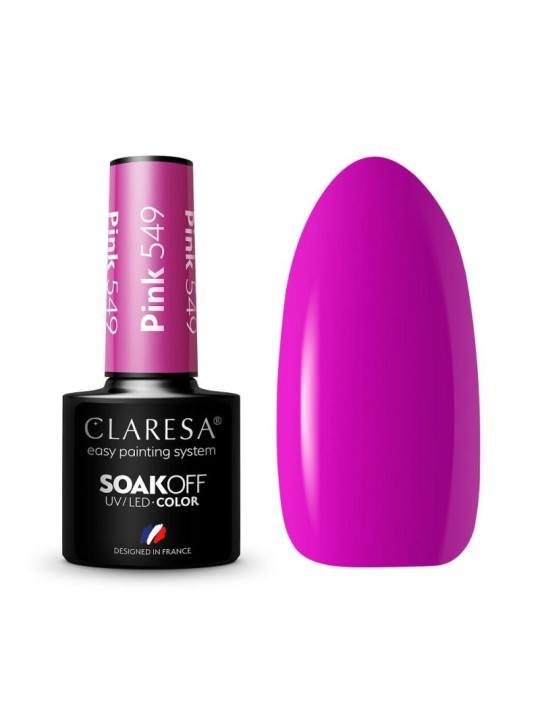 Claresa smalto ibrido soak off uv/led rosa 549 5g