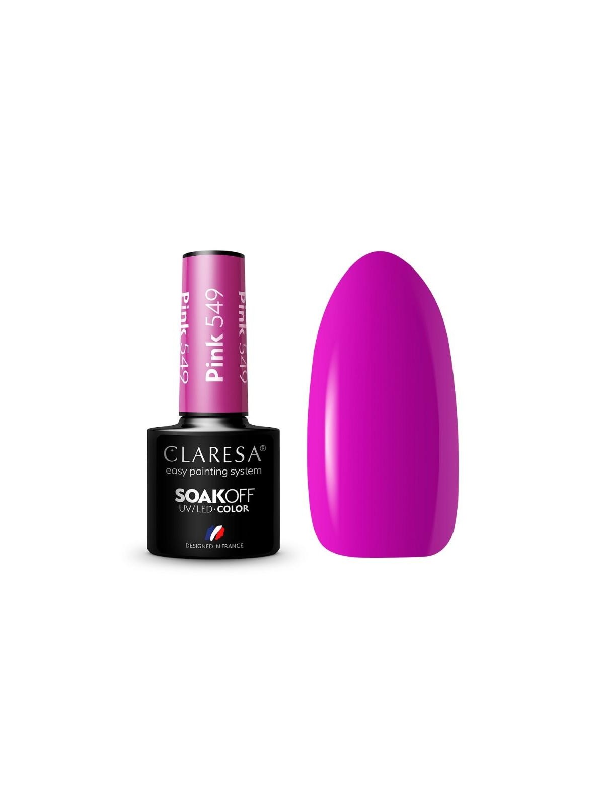 Claresa smalto ibrido soak off uv/led rosa 549 5g