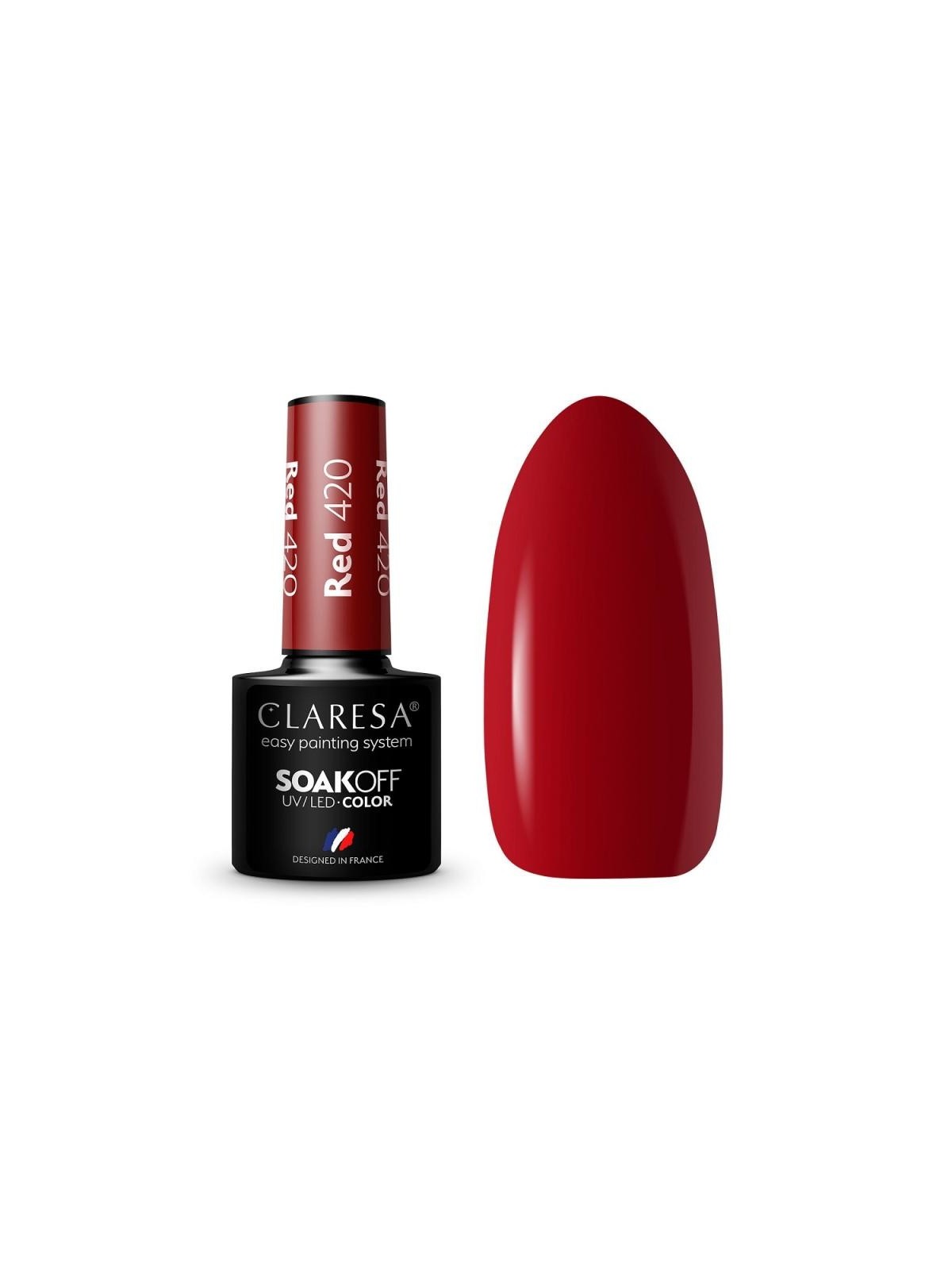 Claresa smalto ibrido soak off uv/led rosso 420 5g