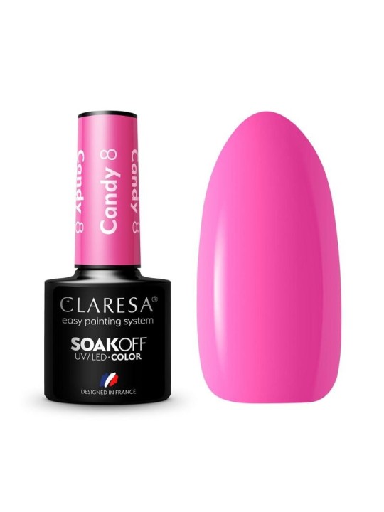Claresa smalto ibrido soak off uv/led 8 candy 5g