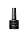 Claresa top glitter no wipe top per smalto ibrido senza strofinare glitter silver 5g