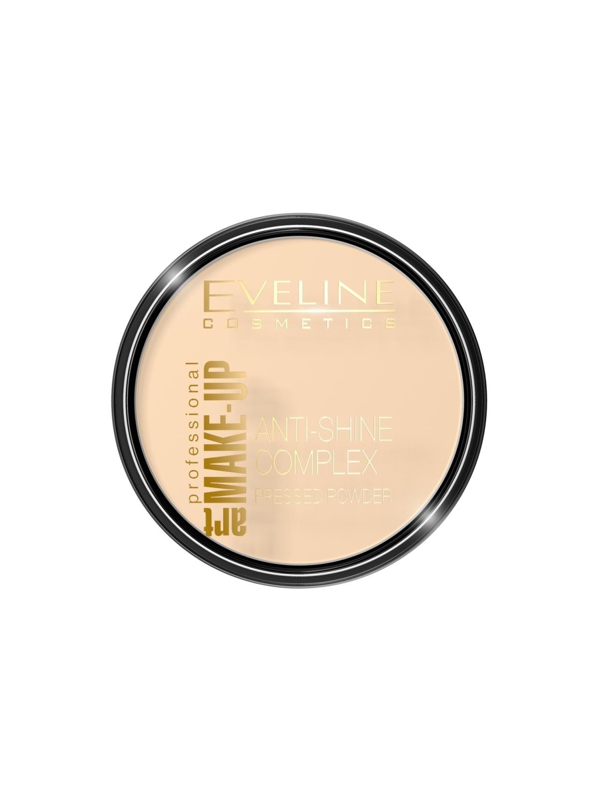 Eveline art make-up anti-shine complex cipria compatta in polvere minerale opacizzante con seta 30 avorio 14g