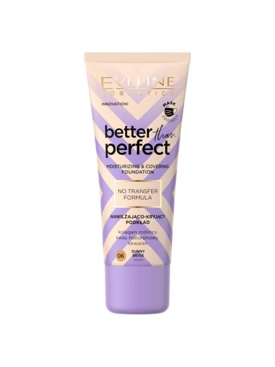 Eveline fondotinta idratante e coprente better than perfect 06 sunny beige 30 ml