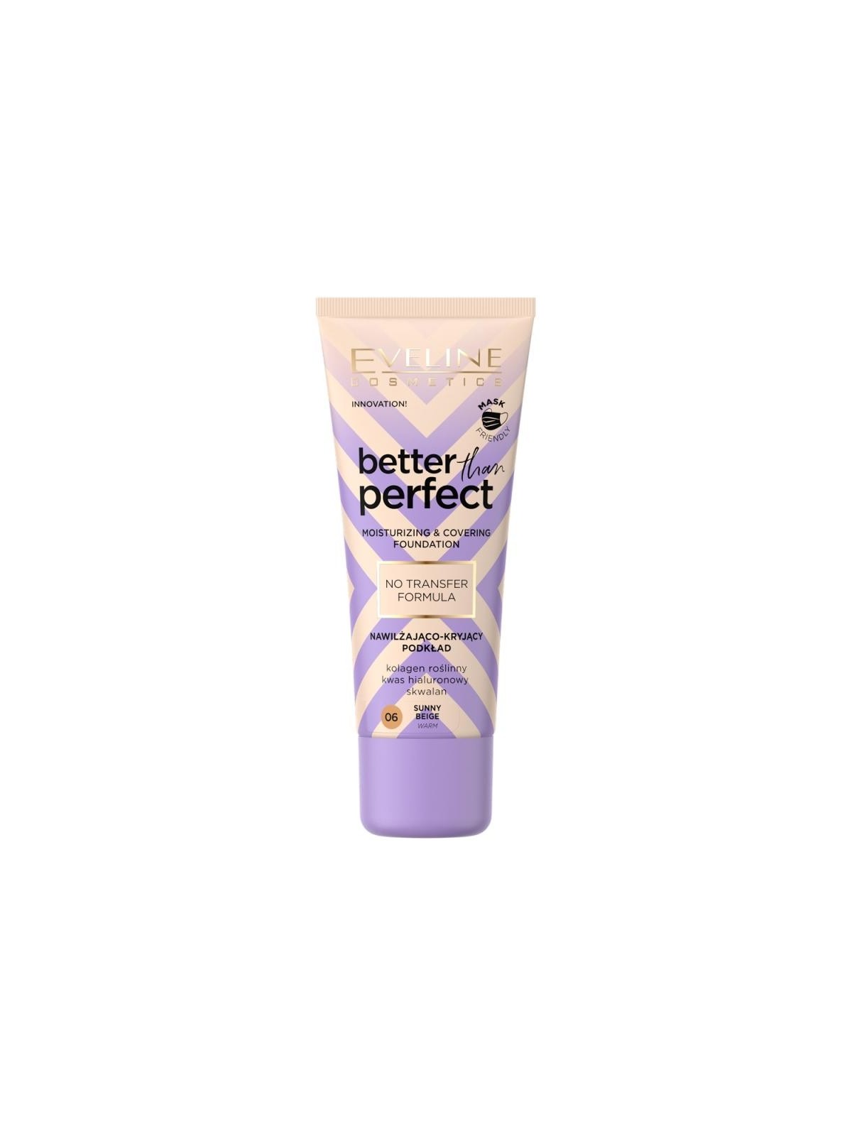 Eveline fondotinta idratante e coprente better than perfect 06 sunny beige 30 ml