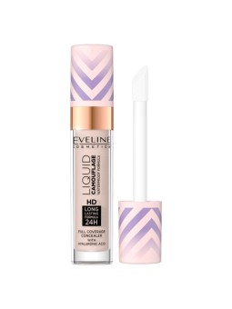 Eveline correttore liquid camouflage hd waterproof all'acido ialuronico 02 light vanilla 7,5 ml