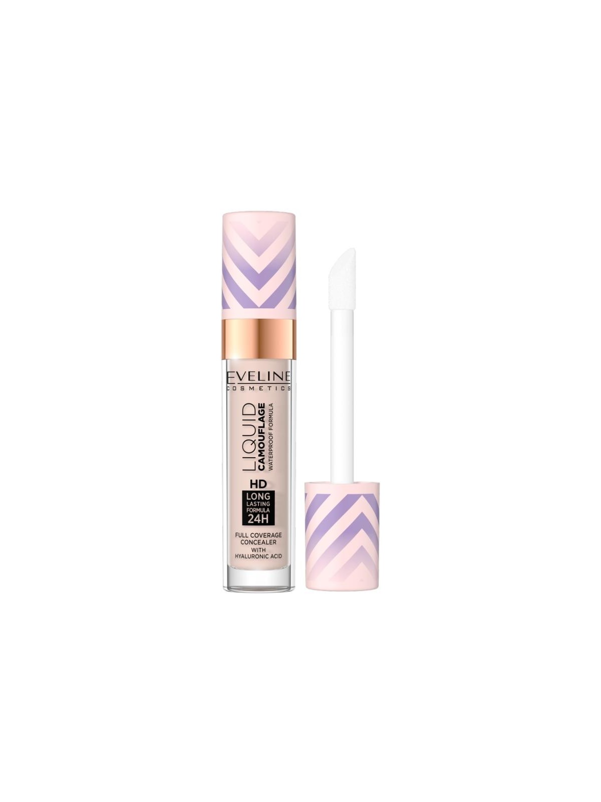 Eveline correttore liquid camouflage hd waterproof all'acido ialuronico 02 light vanilla 7,5 ml