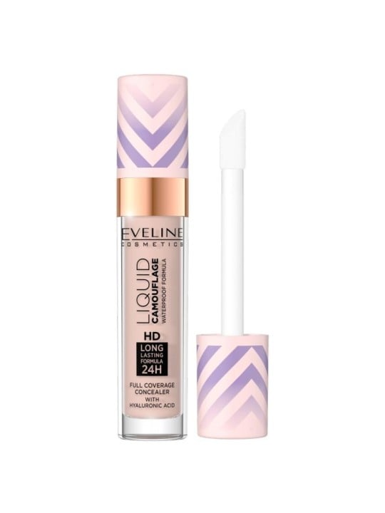 Eveline correttore liquid camouflage hd waterproof all'acido ialuronico 03 soft natural 7,5 ml