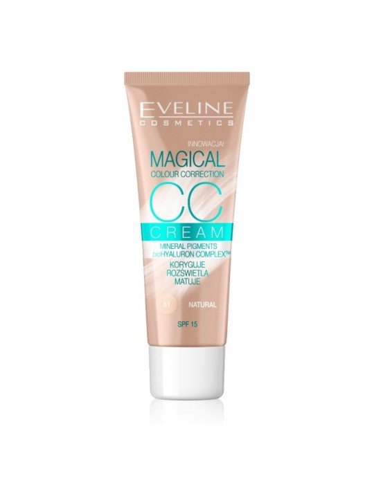 Eveline fondotinta multifunzione cc cream magical colour correction spf15 51 natural 30 ml