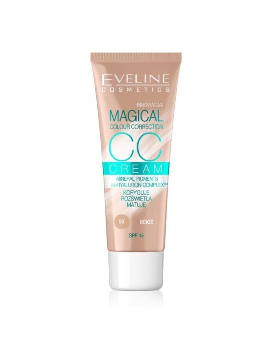 Eveline fondotinta multifunzione cc cream spf15 magical colour correction 53 beige 30 ml