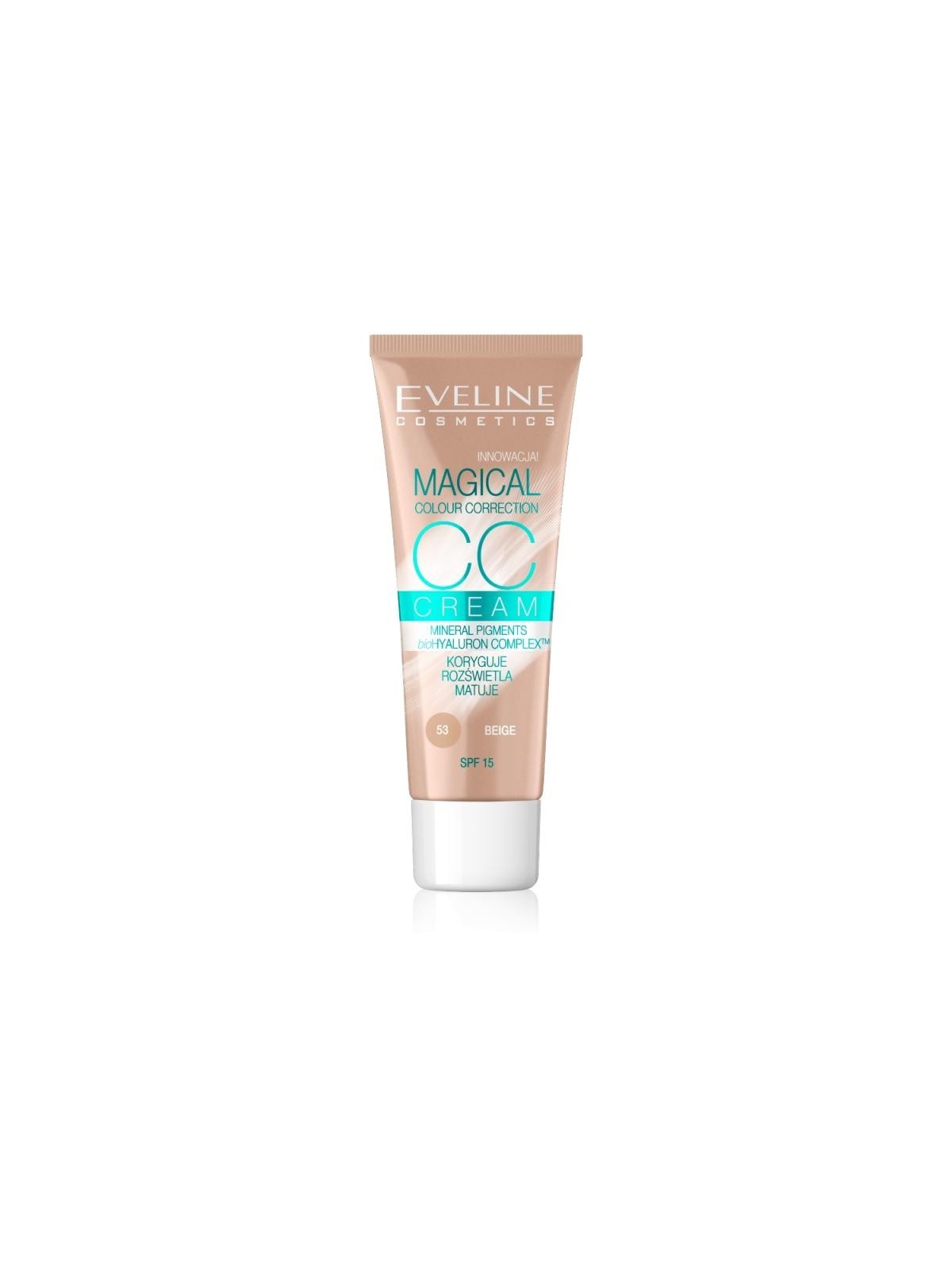 Eveline fondotinta multifunzione cc cream spf15 magical colour correction 53 beige 30 ml