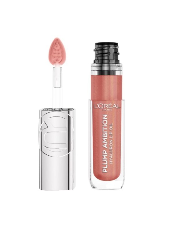 L'oreal plump ambition hyaluron lip oil olio labbra con acido ialuronico 650 nude macaron 5ml