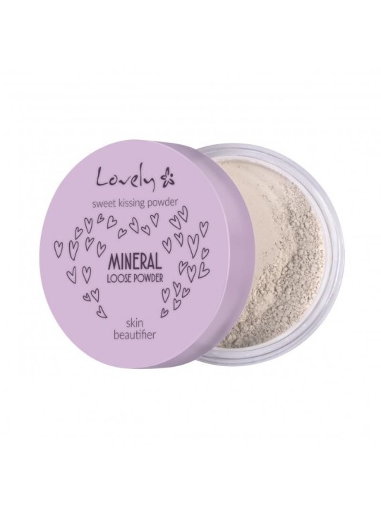Lovely cipria minerale sweet kissing powder, fissante minerale per il viso trasparente e opacizzante, skin beautifier, 5,5 g
