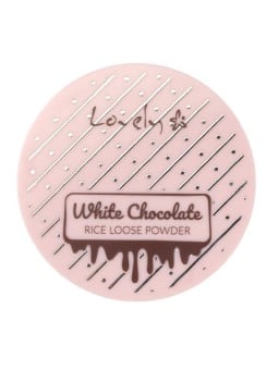 Lovely cipria in polvere libera di riso al cioccolato bianco, cipria di riso fissante per tutti i tipi di pelle, 8 g