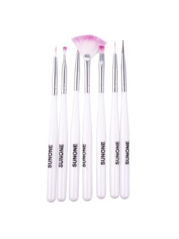 Sunone set pennelli per nail art bianchi 7 pezzi