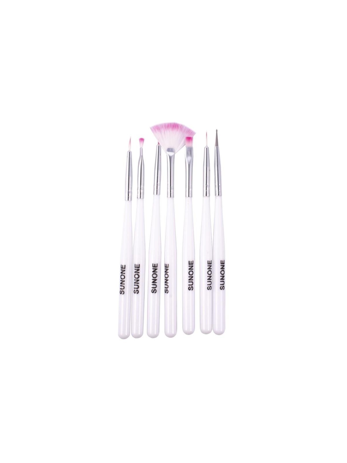 Sunone set pennelli per nail art bianchi 7 pezzi