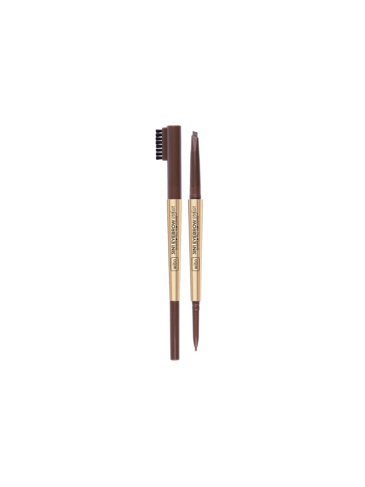 Wibo matita per sopracciglia 3 in 1 eyebrow stylist con pettine 1 marrone chiaro