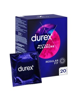 Durex preservativi mutual pleasure con puntini e gel performa, 20 pezzi.