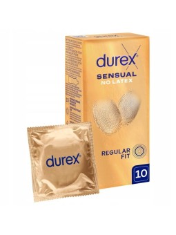 Durex preservativi sensuali senza lattice, 10 pezzi.