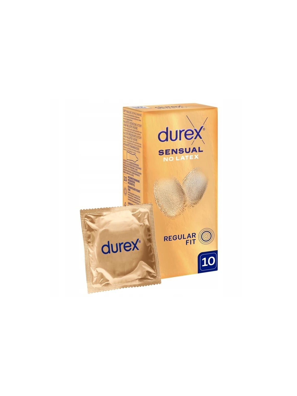 Durex preservativi sensuali senza lattice, 10 pezzi.