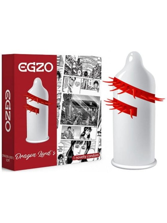 Egzo preservativo dragon lord con punte carezzevoli morbido 1 pz.
