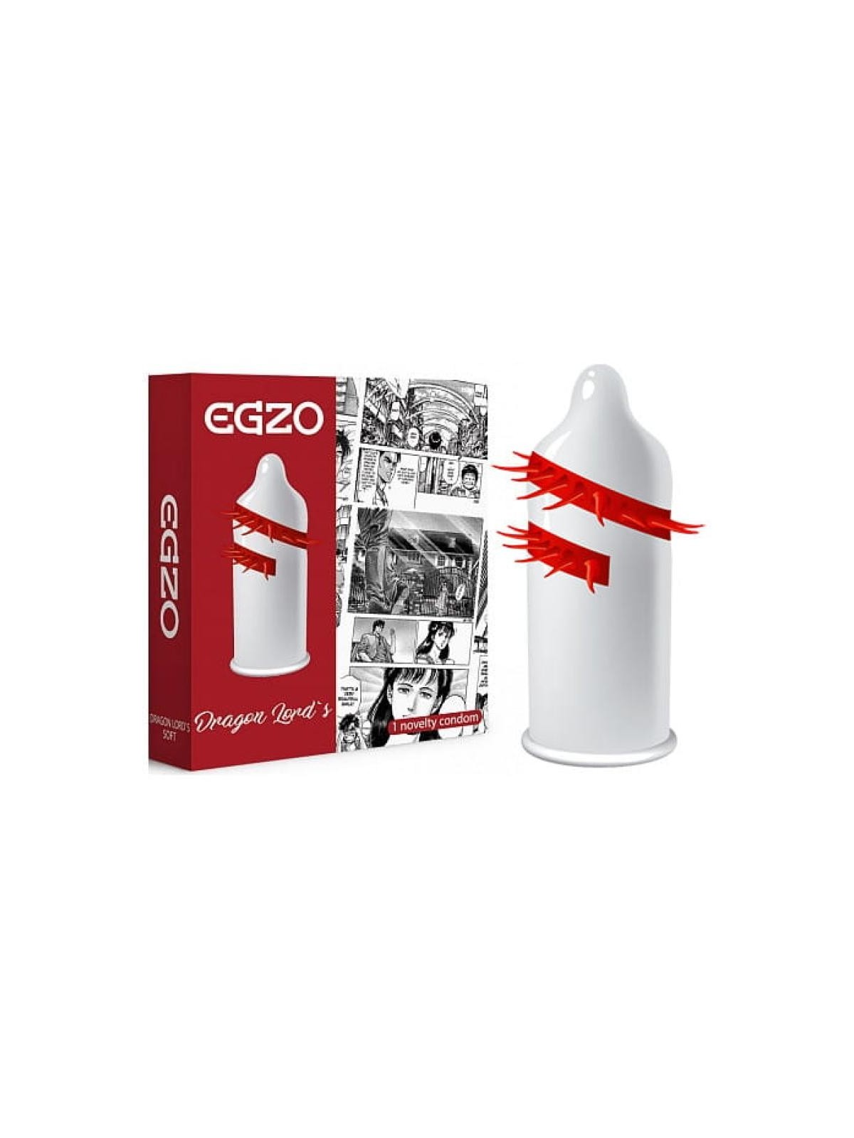 Egzo preservativo dragon lord con punte carezzevoli morbido 1 pz.