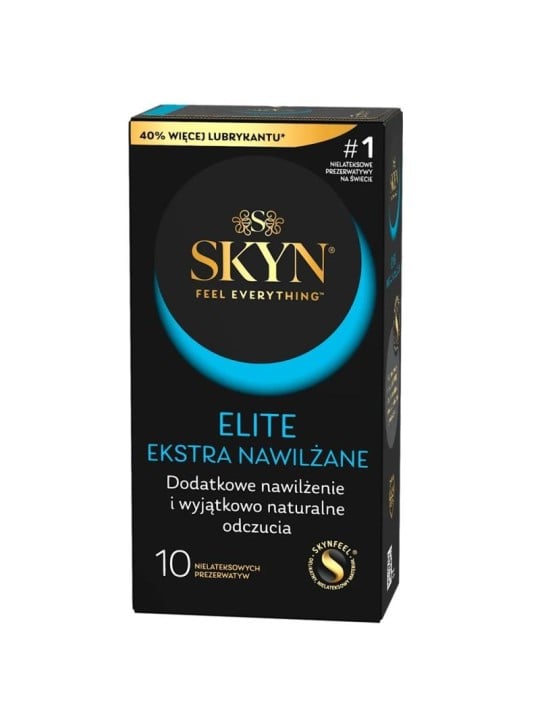 Skyn preservativi elite extra lubrificati senza lattice, 10 pezzi.