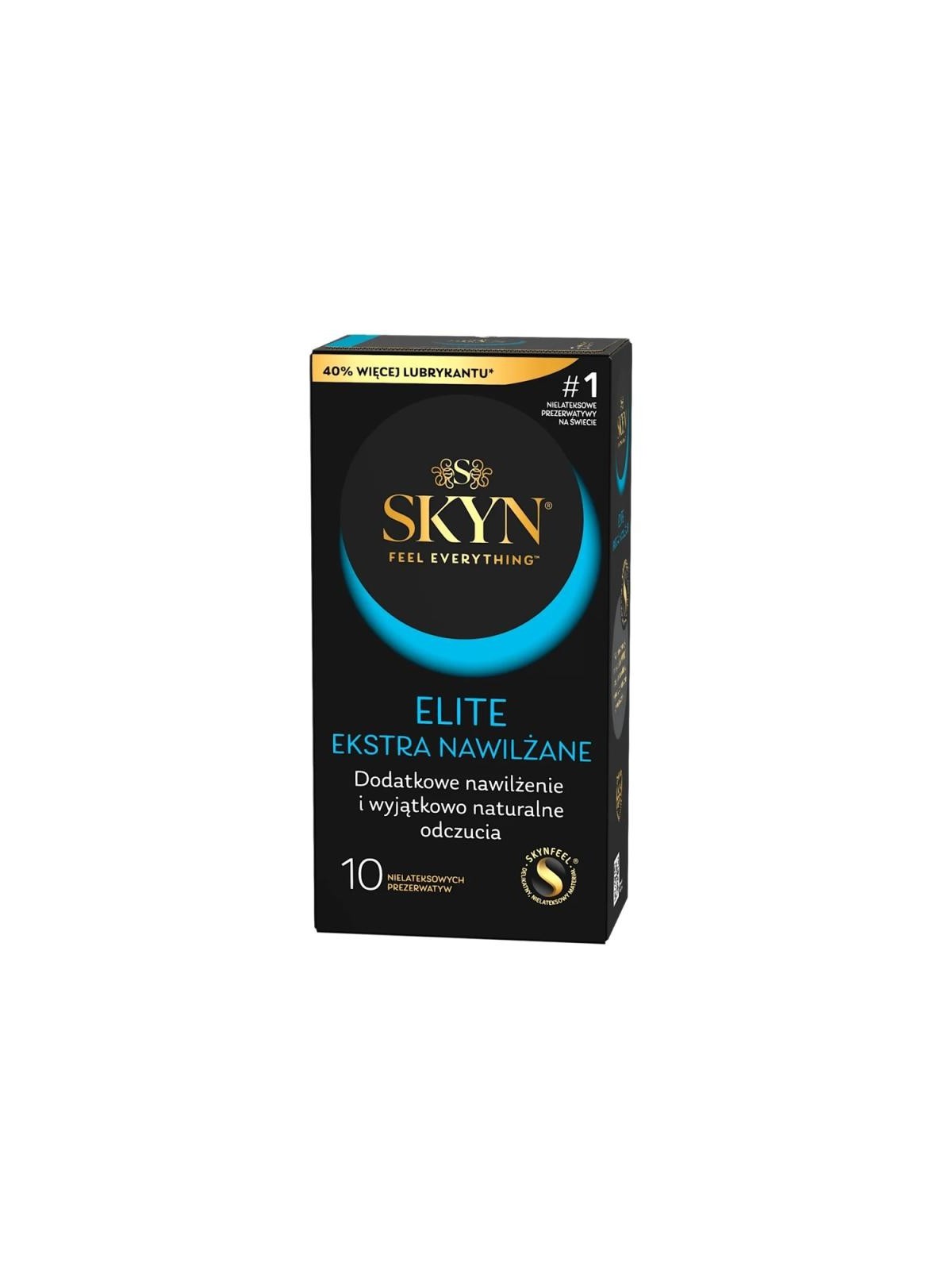 Skyn preservativi elite extra lubrificati senza lattice, 10 pezzi.