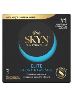 Skyn preservativi elite extra lubrificati senza lattice, 3 pezzi.