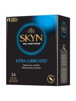 Skyn preservativi lubrificati senza lattice feel everything extra lubricated, confezione da 24.