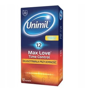 Unimil preservativi in lattice lubrificati max love time control 12 pezzi