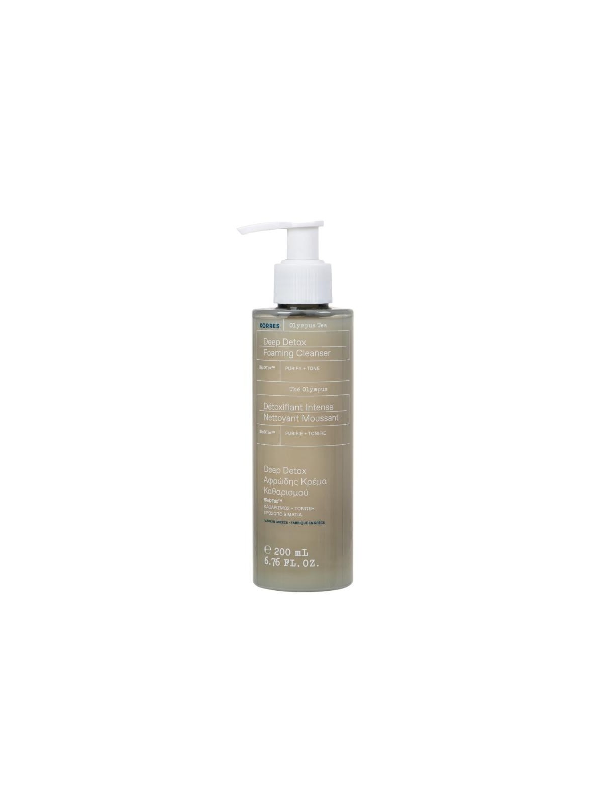 Korres olympus tea detox schiuma detergente per il viso 200ml