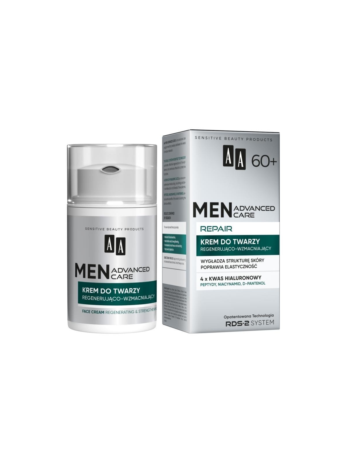Aa crema viso per uomo 60+ rigenerante e rinforzante