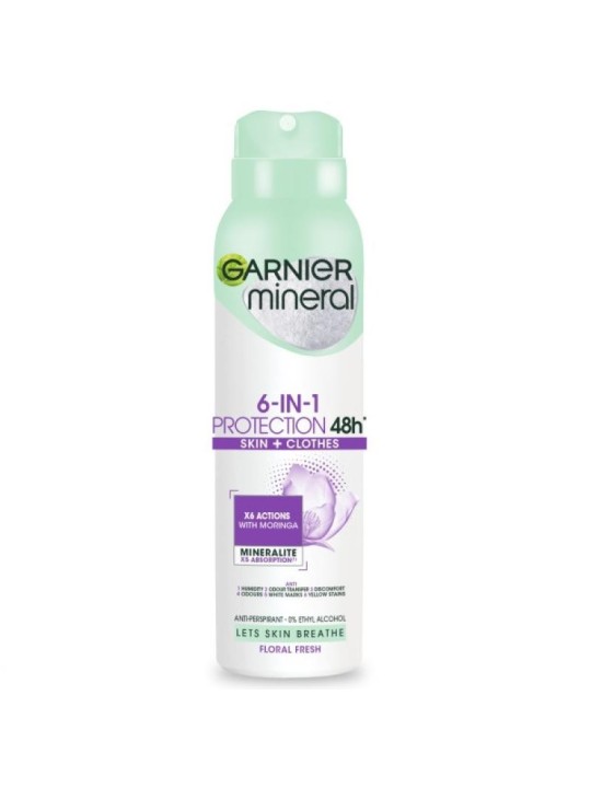 Garnier Spray Deodorante 6 in 1, 48 ore, 150ml