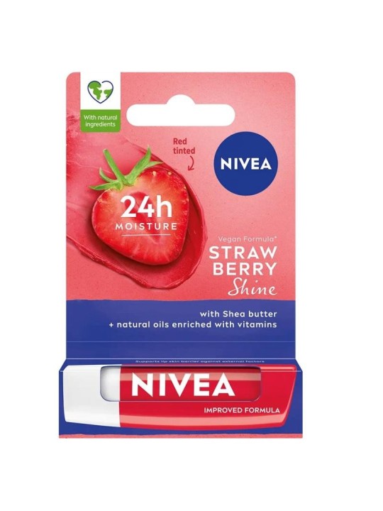 Nivea Rossetto Caring Shine alla Fragola 4,8g