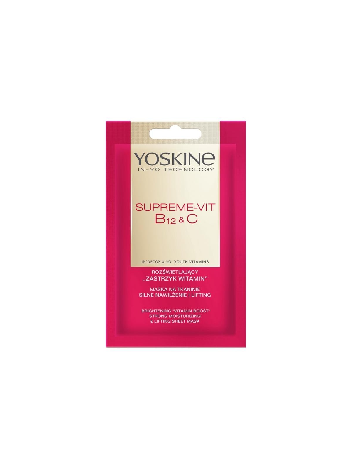 Yoskine maschera suprema in tessuto Vit. B12 e Vit.