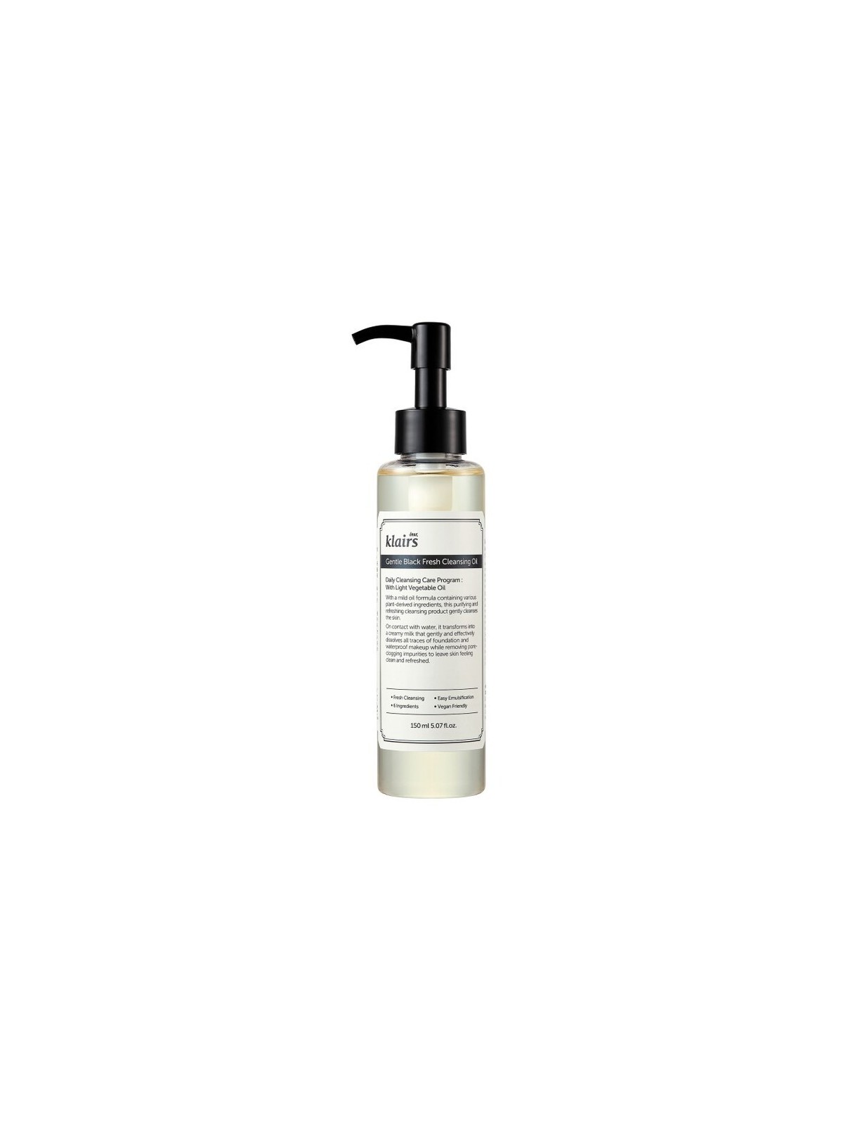 Klairs Olio Detergente Gentle Black Fresh 150ml