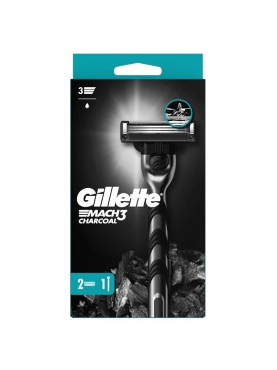 Gillette Mach3 Charcoal - Rasoio con 2 Testine