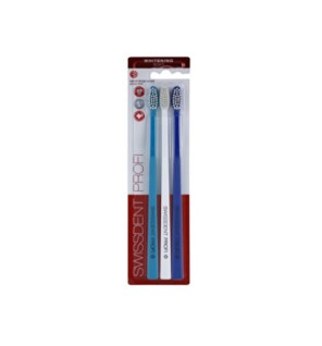Swissdent Whitening Trio Soft Set (2 + 1 FREE turquoise + white + dark blue) - Toothbrush Set unisex