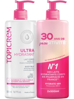 Topicrem Set di lozioni corpo idratanti Ultra Hydratant 2 x 500ml unisex