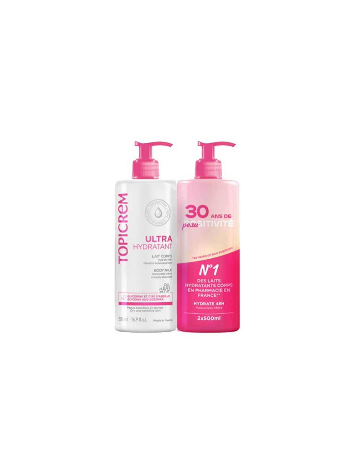 Topicrem Set di lozioni corpo idratanti Ultra Hydratant 2 x 500ml unisex